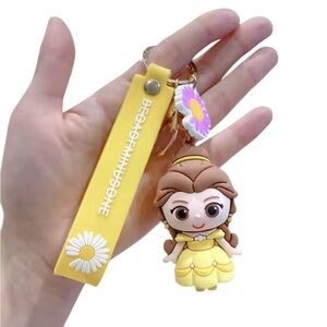 Disney Belle Beauty and the Beast 3D Keychain Wristlet Bag Charm